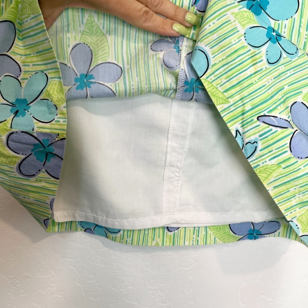 Lilly Pulitzer green floral mini skirt Size 10 tropical vacation A-line - Picture 3 of 9
